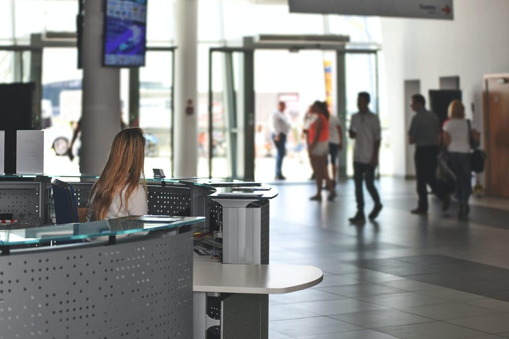 An airport entrance