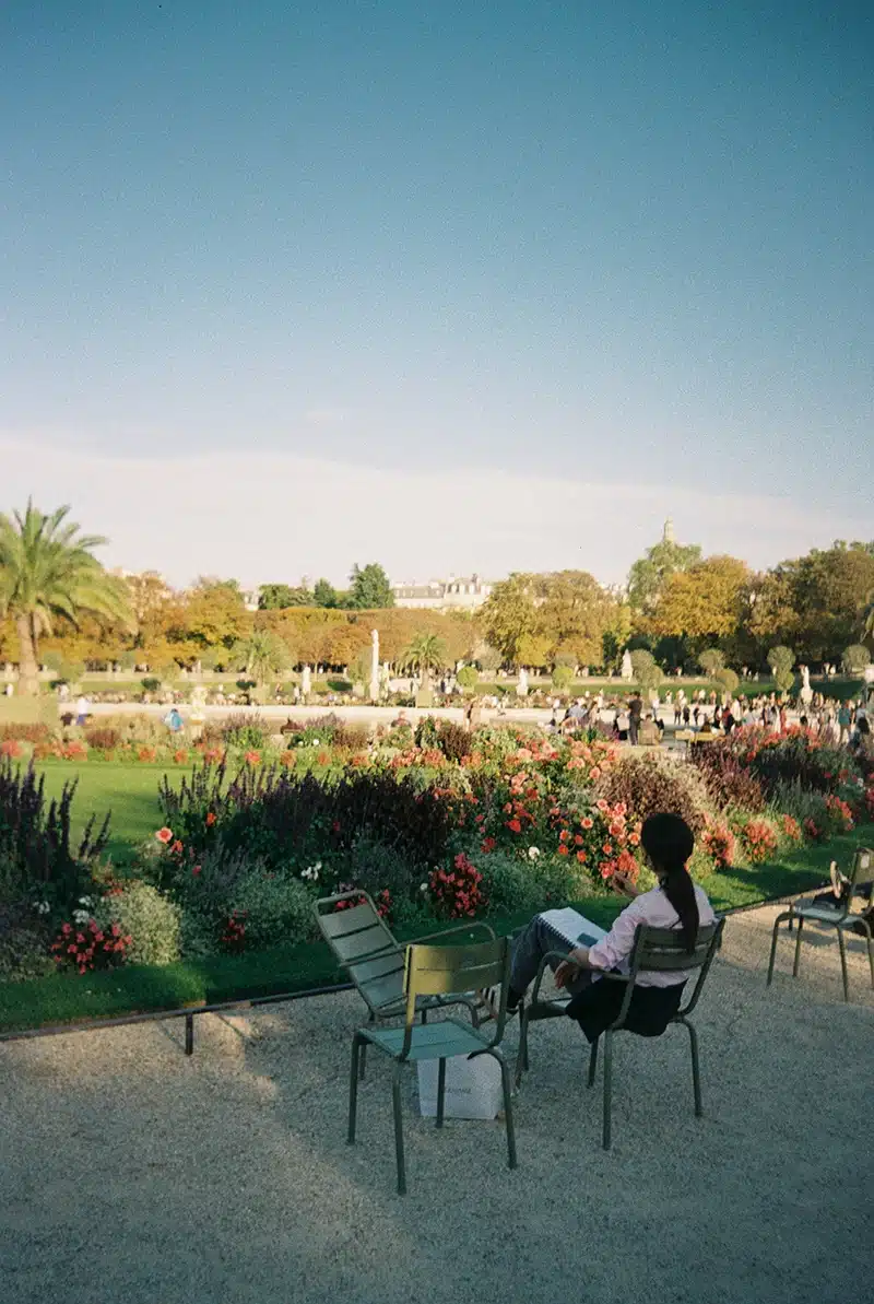 Woman in a Parisian garden